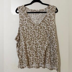 Old Navy Brown and Cream Leopard Print Tank Top